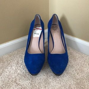 Royal blue studded heels